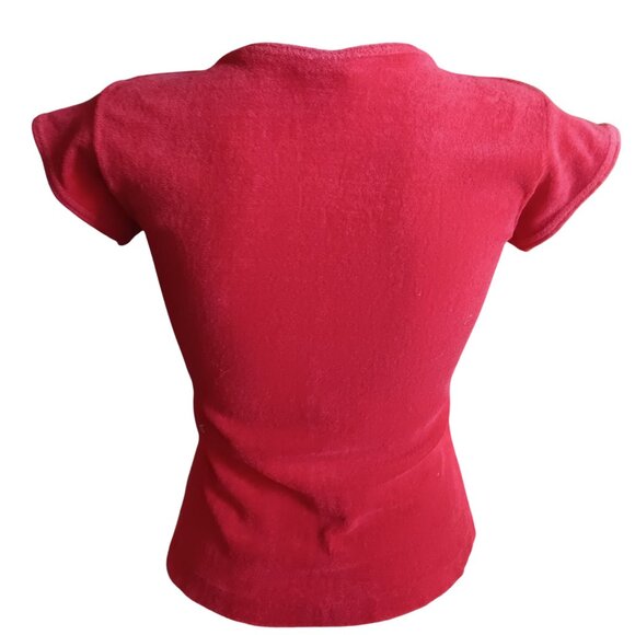 Vintage Small Women;s T-shirt 1970's Terry Cloth Knit Topicknits Single Stitch - Picture 5 of 6